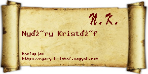 Nyáry Kristóf névjegykártya