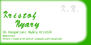 kristof nyary business card